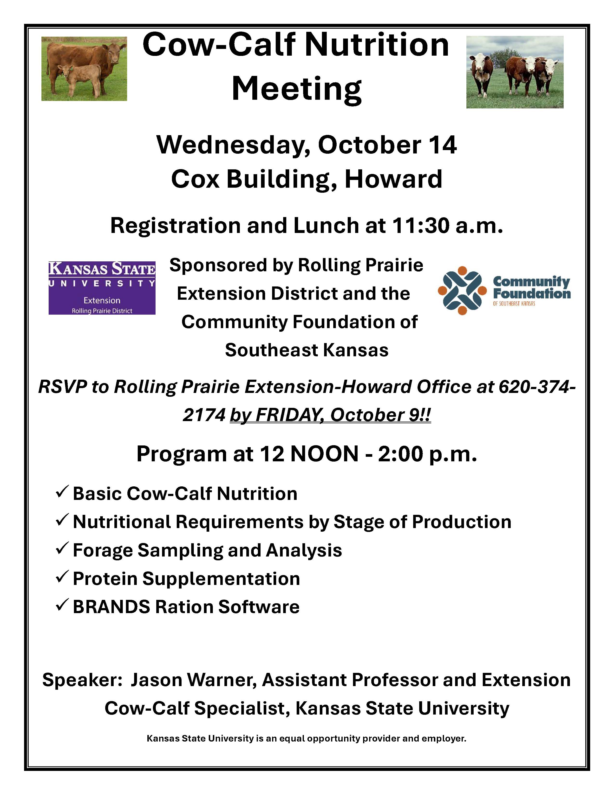 Flyer Cow Calf Meeting